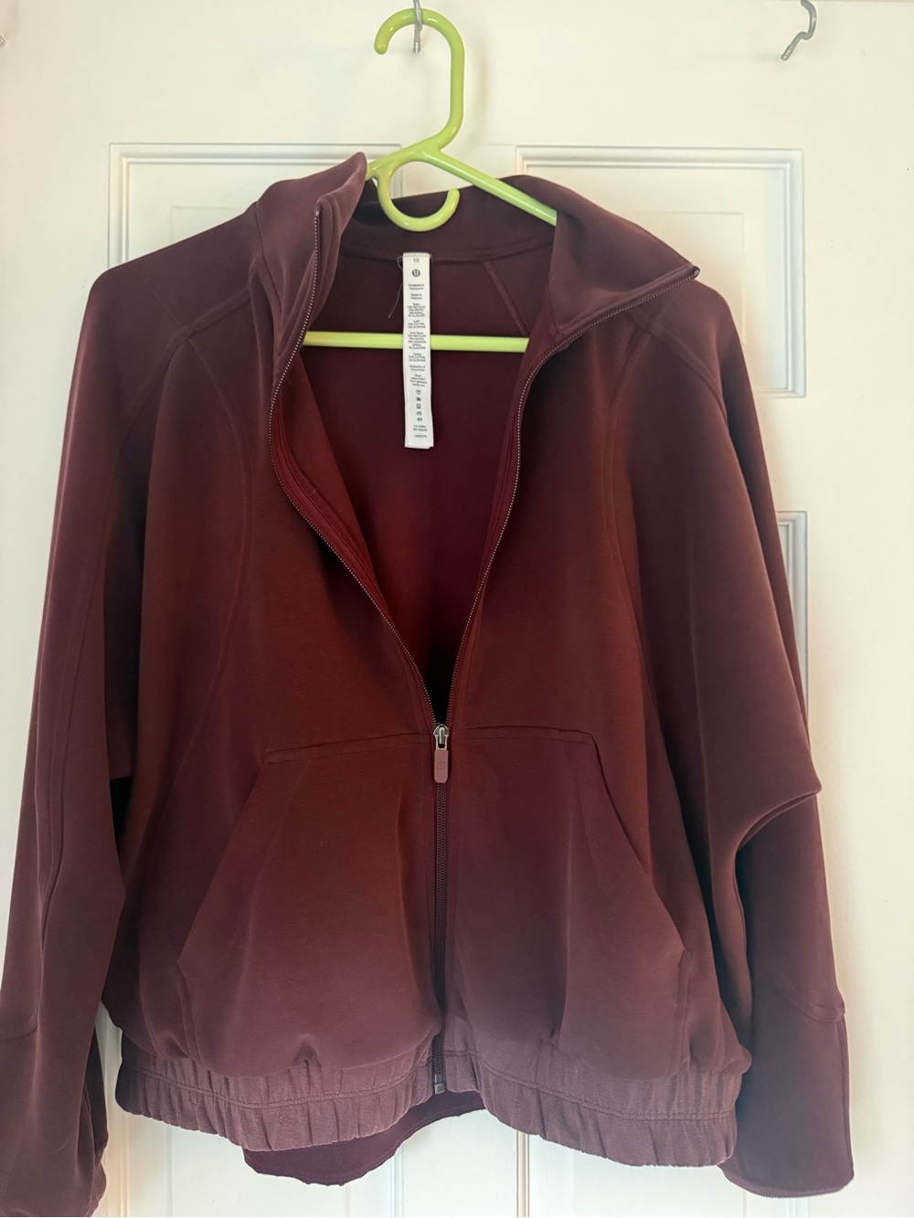 lululemon athletica Maroon Full-Zip Bomber Jacket